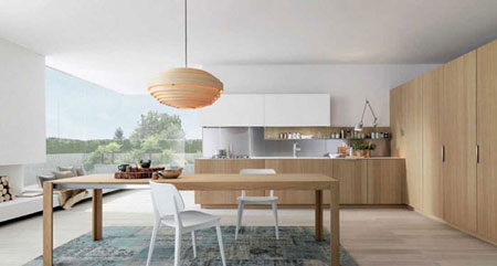 مدل آشپزخانه سفید, دکوراسیون آشپزخانه با طرح چوب