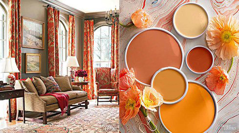 ترکیب رنگ های مناسب اتاق نشیمن,ترکیب رنگ های تابستانی اتاق نشیمن