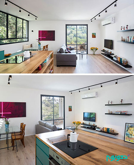 جذابیت رنگ سبز در آپارتمانی کوچک در تلفیق با ایده های هوشمندانه